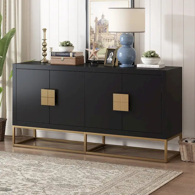 Modern Sideboard with Unique Support Legs and Adjustable Shelves