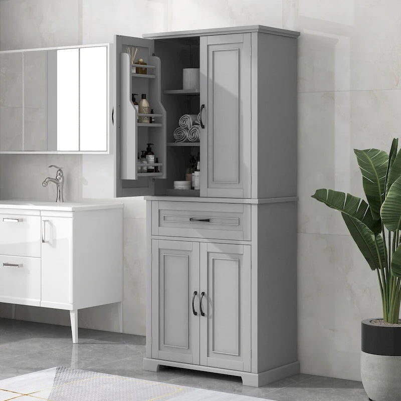 Bathroom Storage Cabinet with Doors and Drawer,Multiple Storage Space,Adjustable Shelf